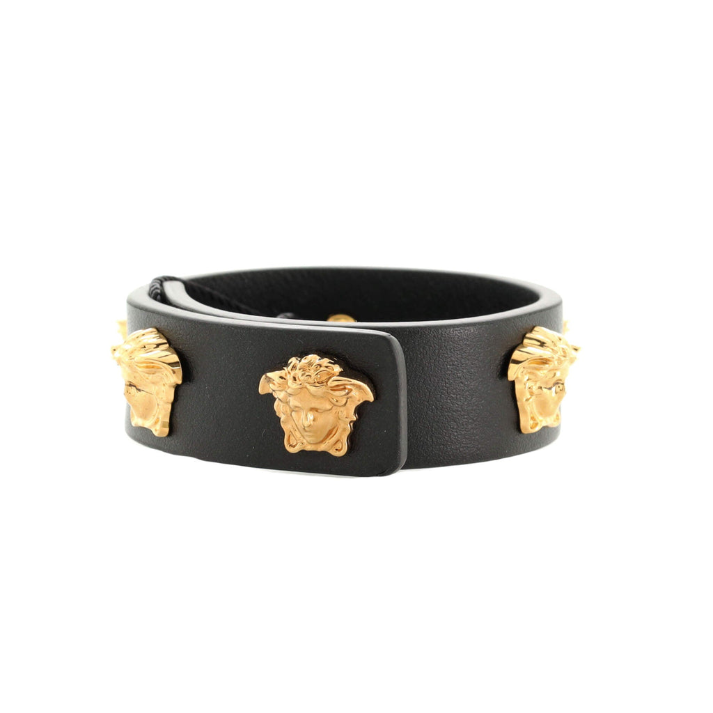 Medusa Stud Bracelet Leather and Metal