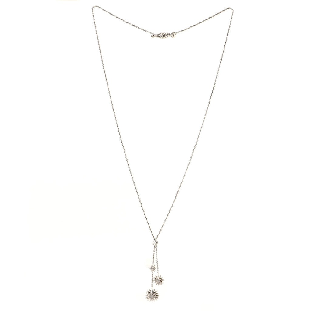 Starburst Y-Necklace Sterling Silver with Diamonds
