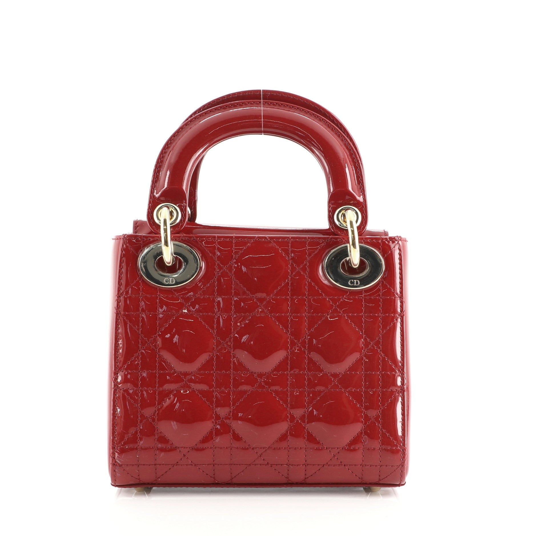 Lady Dior Chain Bag Cannage Quilt Patent Mini