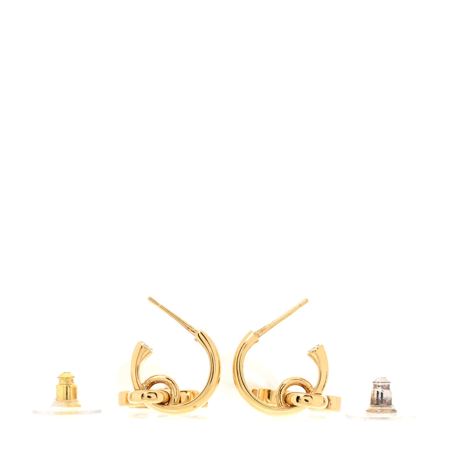 Pearl CC Hoop Drop Earrings  Gold Pearly White
