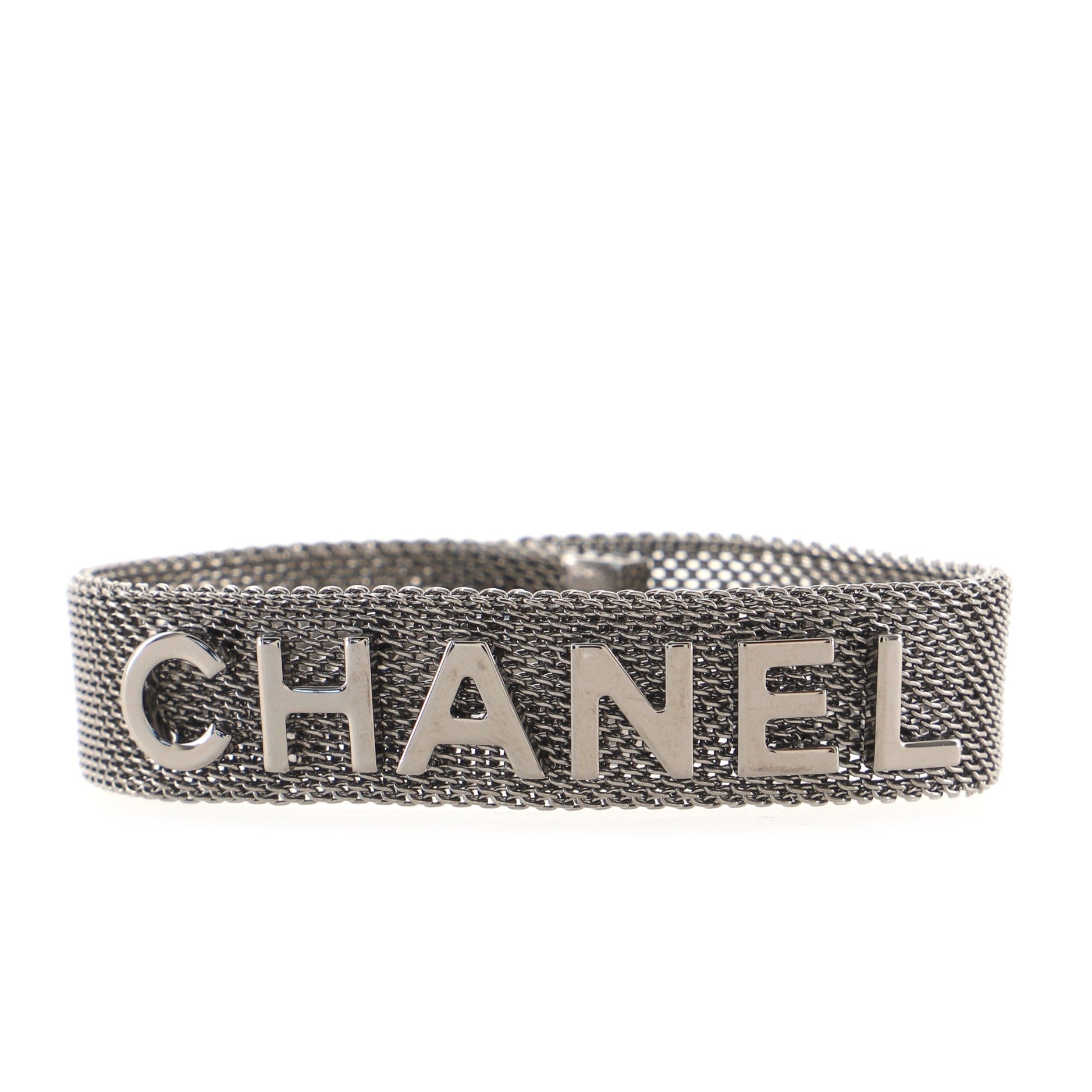 Logo Snap Bracelet Metal Mesh