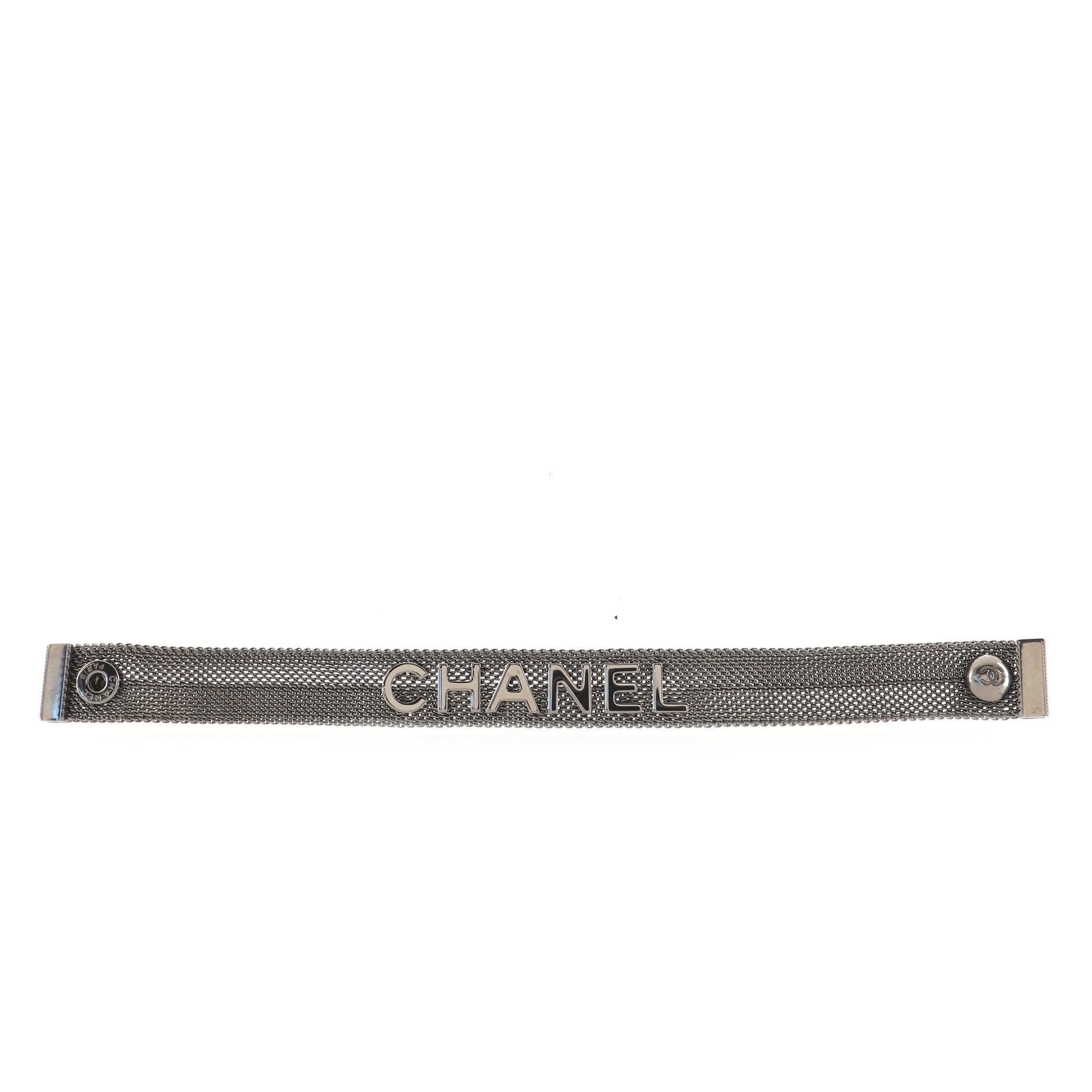 Logo Snap Bracelet Metal Mesh