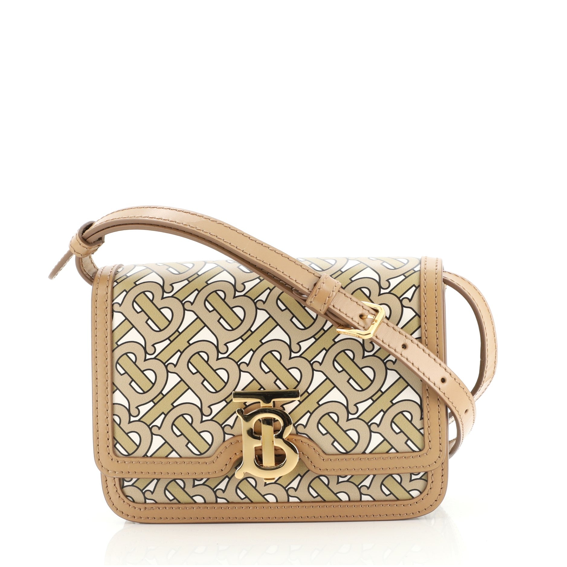 TB Flap Bag Monogram Print Leather Mini