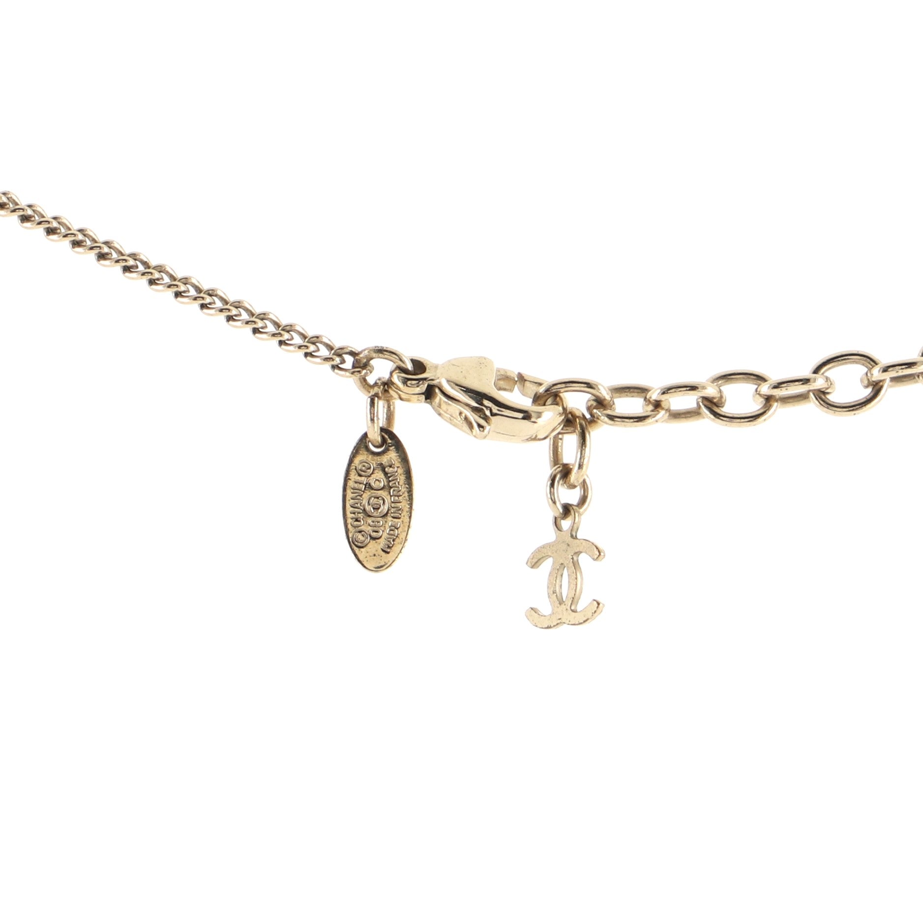 CC Square Pendant Necklace Resin with Crystals and Metal