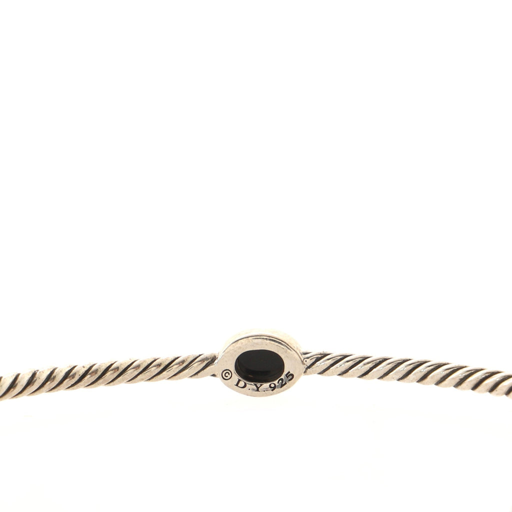 Color Classics Four Station Bangle Bracelet Sterling Silver with Black Onyx 2.5mm