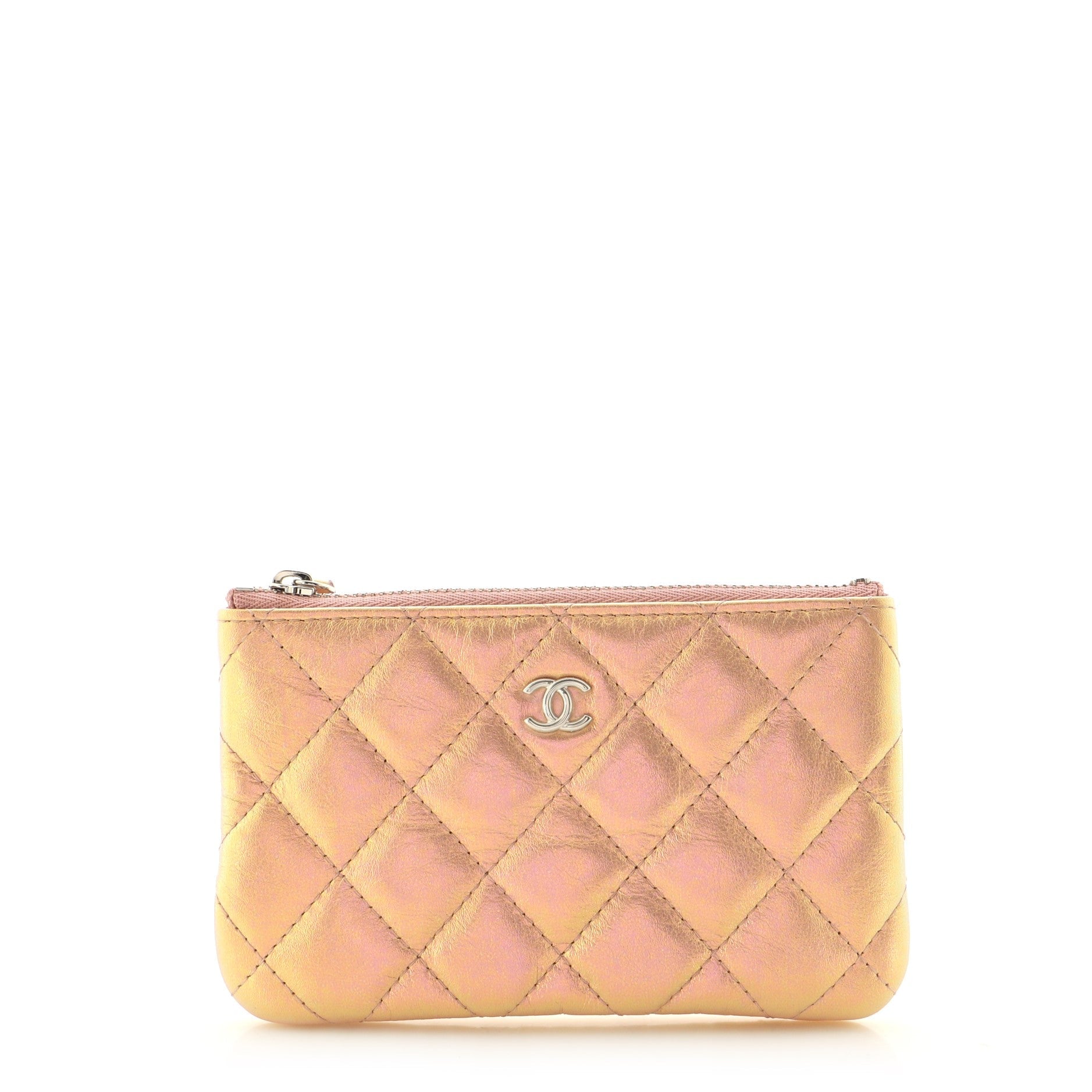 Classic O Case Pouch Quilted Iridescent Calfskin Mini