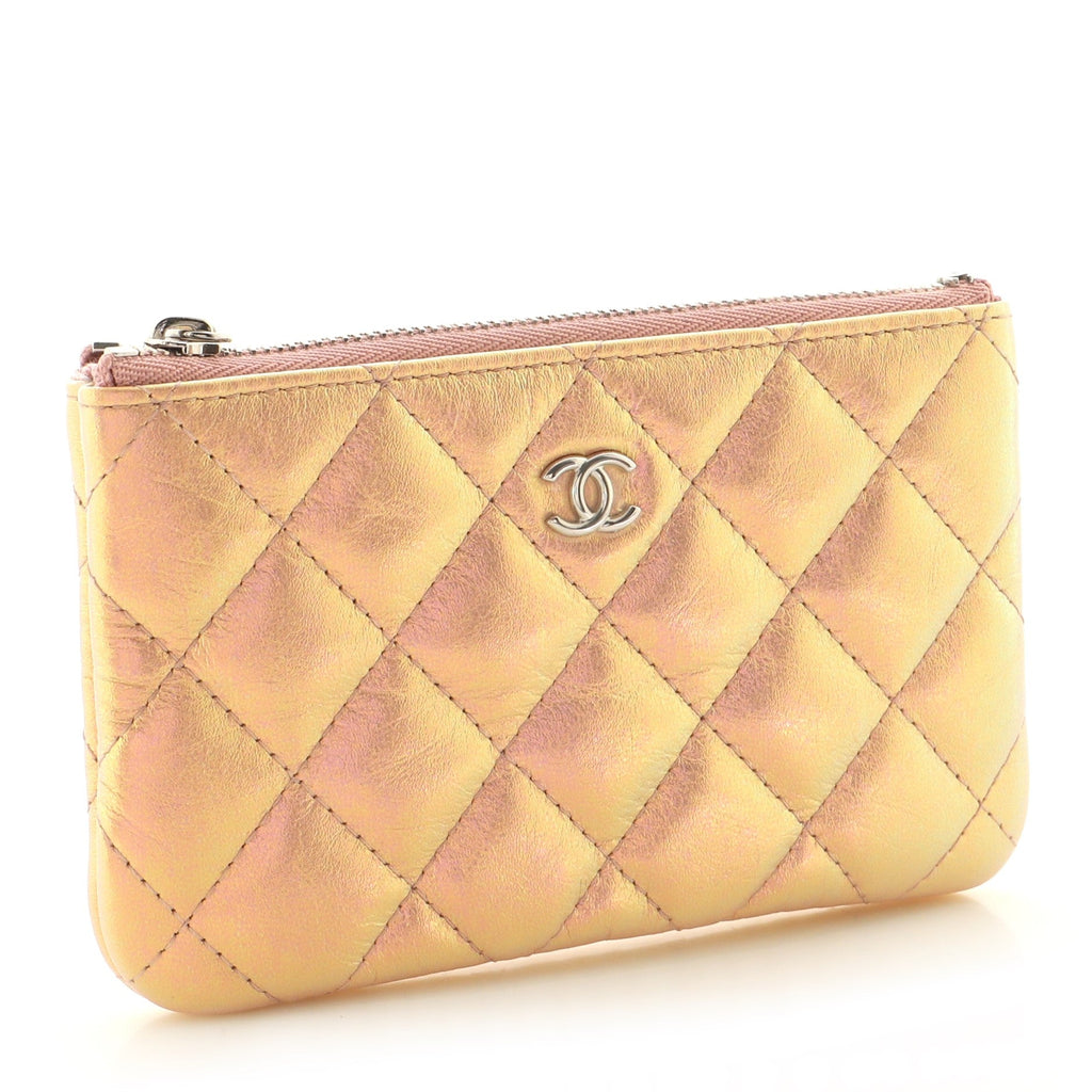 Classic O Case Pouch Quilted Iridescent Calfskin Mini