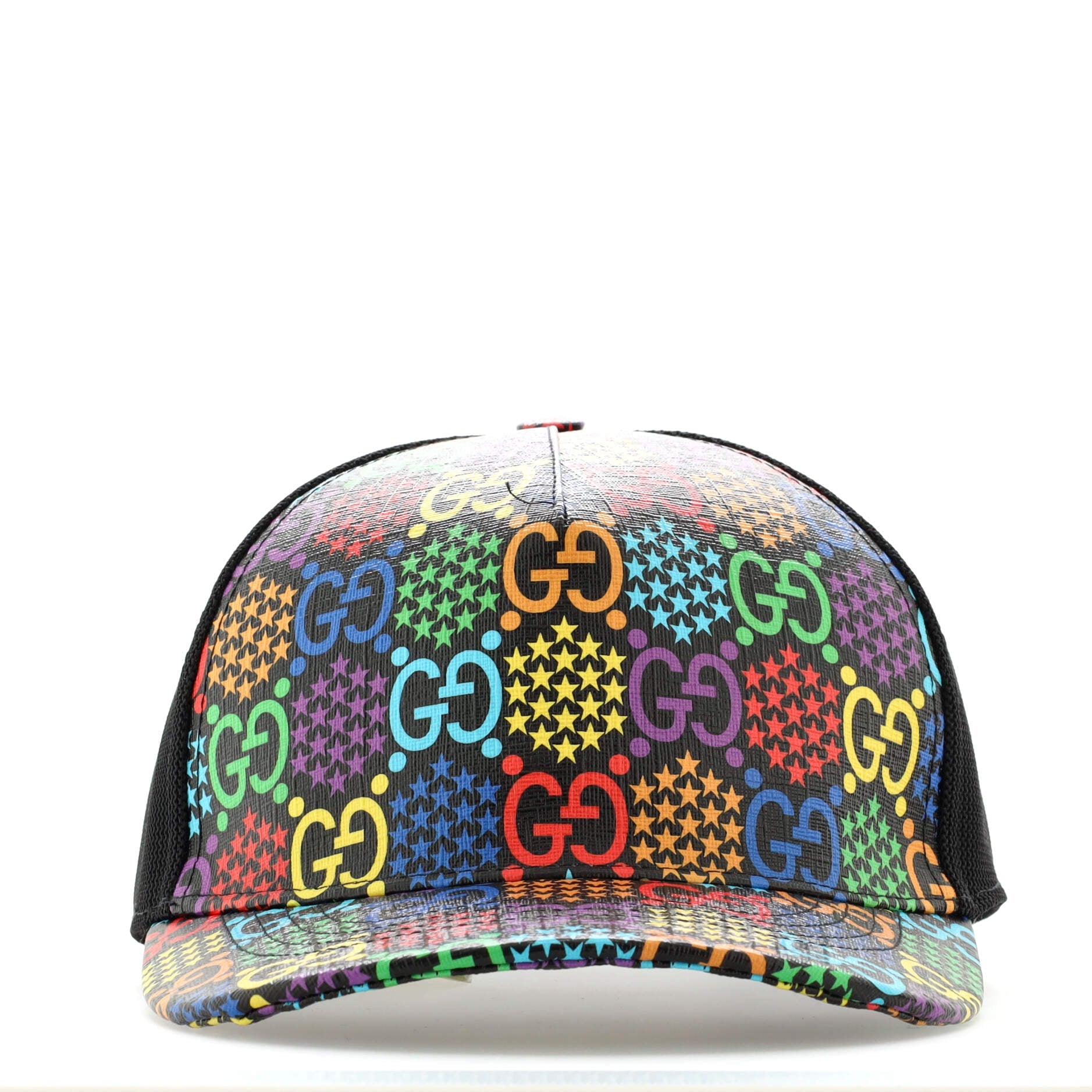 Baseball Cap Psychedelic Print GG Coated Canvas XL