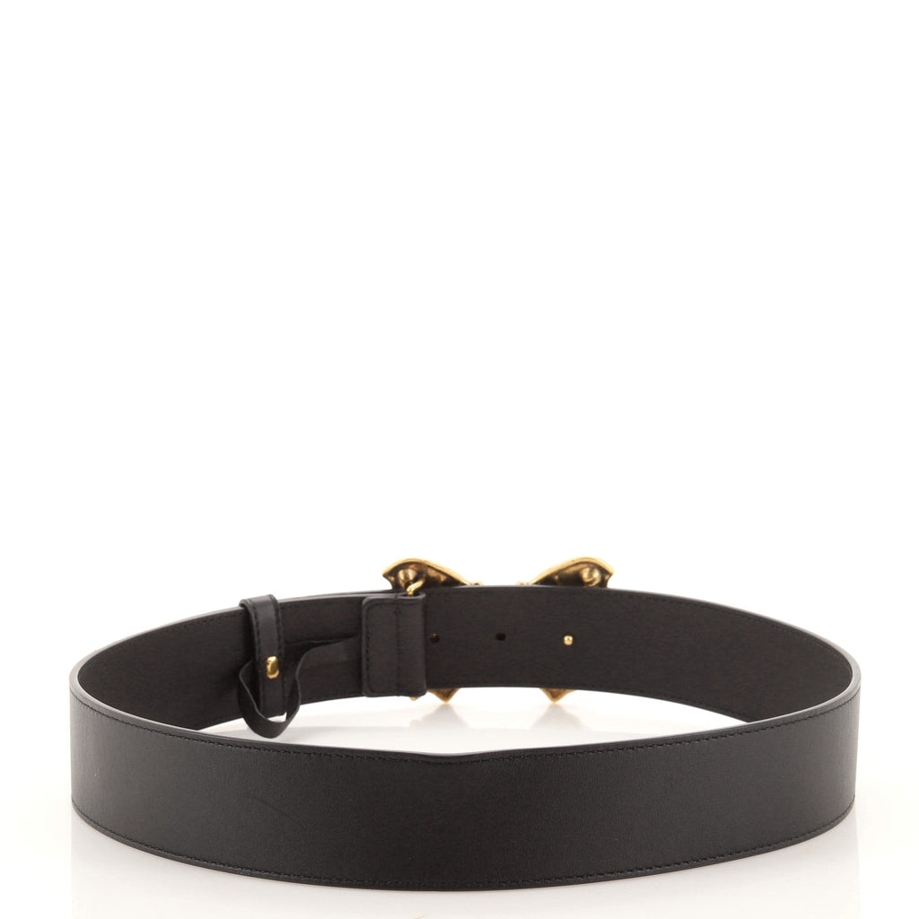 Butterfly Belt Crystal Embellished Metal with Leather Wide 80