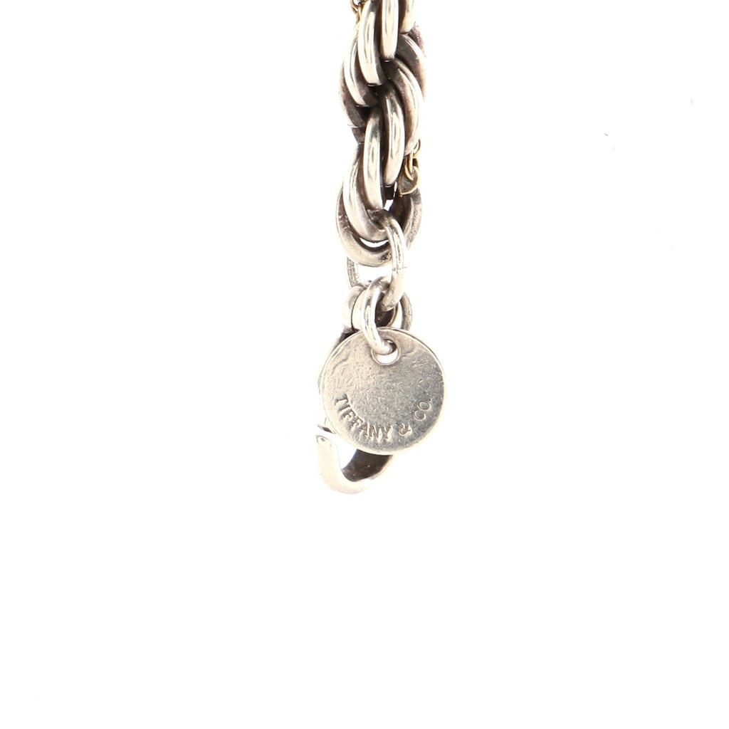 Rope Chain Bracelet Sterling Silver with 18K Yellow Gold