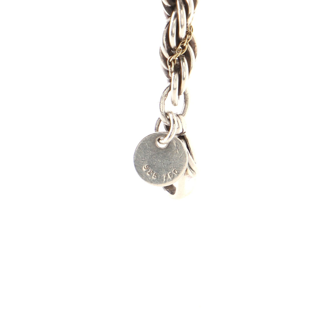 Rope Chain Bracelet Sterling Silver with 18K Yellow Gold