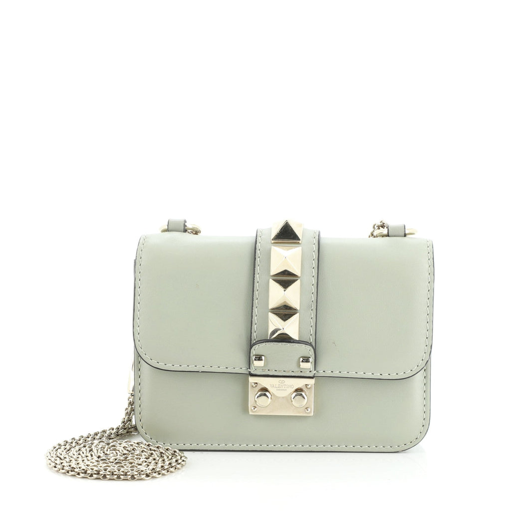 Glam Lock Shoulder Bag Leather Mini