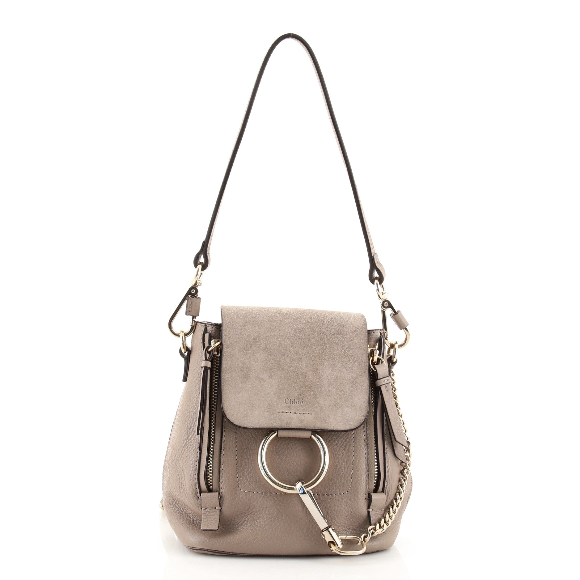 Faye Backpack Leather and Suede Mini