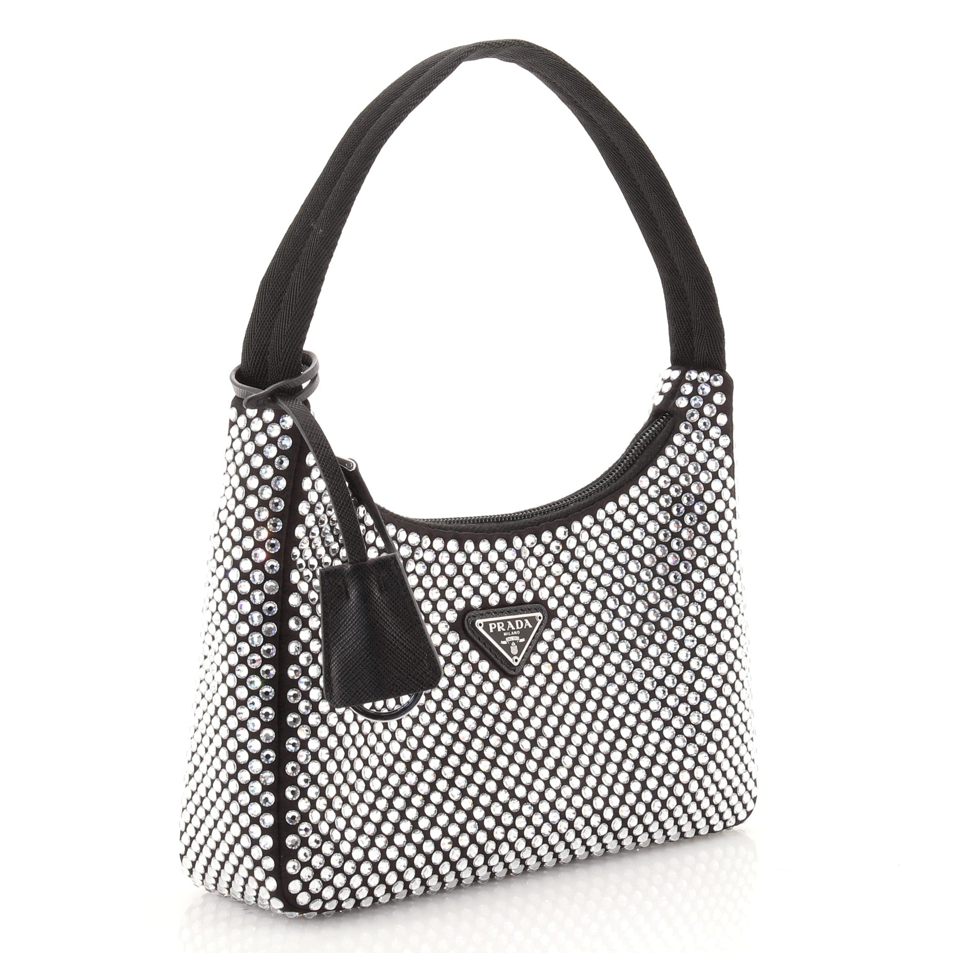 Re-Edition 2000 Hobo Crystal Embellished Satin Mini