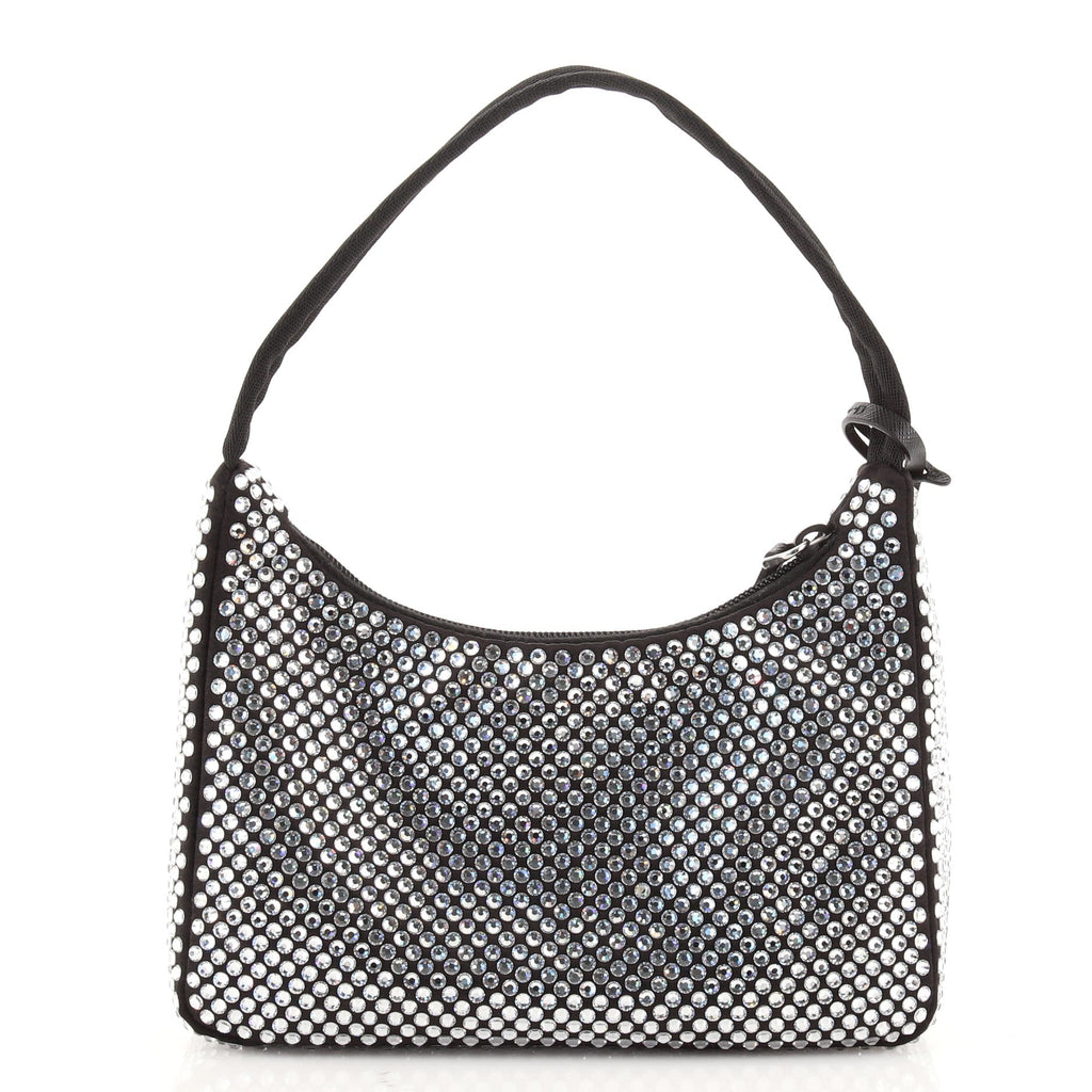 Re-Edition 2000 Hobo Crystal Embellished Satin Mini