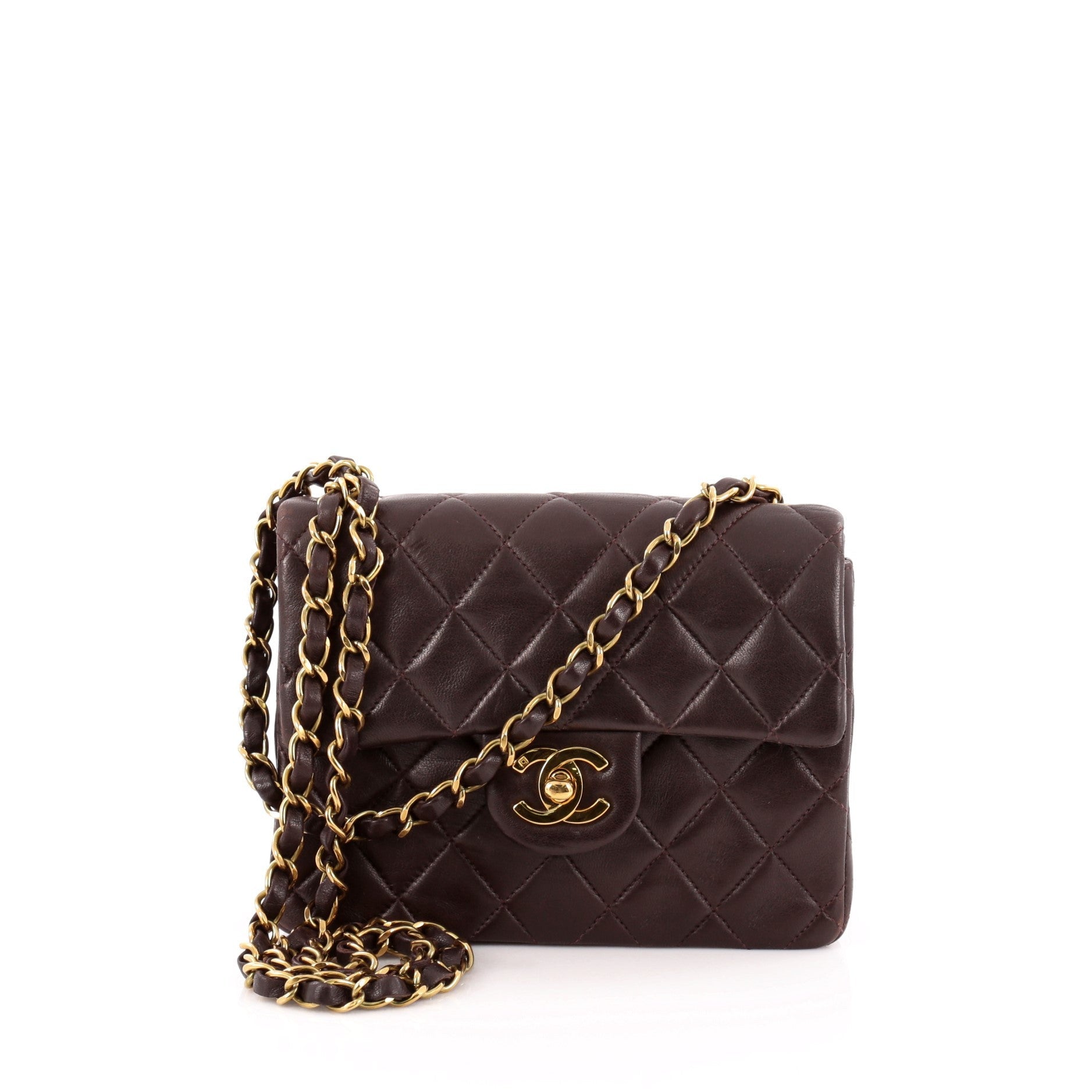 Vintage Square Classic Single Flap Bag Quilted Leather Mini