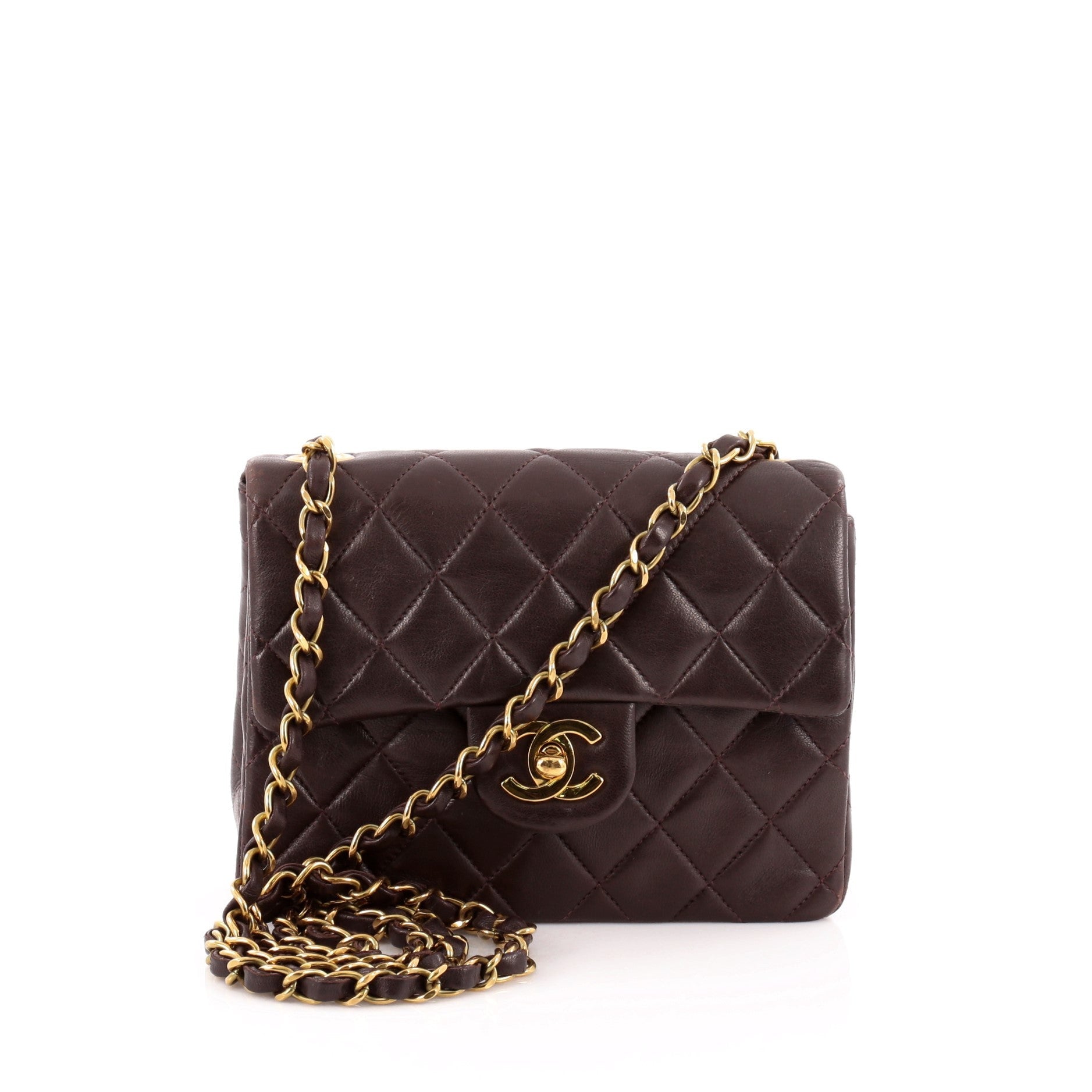 Vintage Square Classic Single Flap Bag Quilted Leather Mini