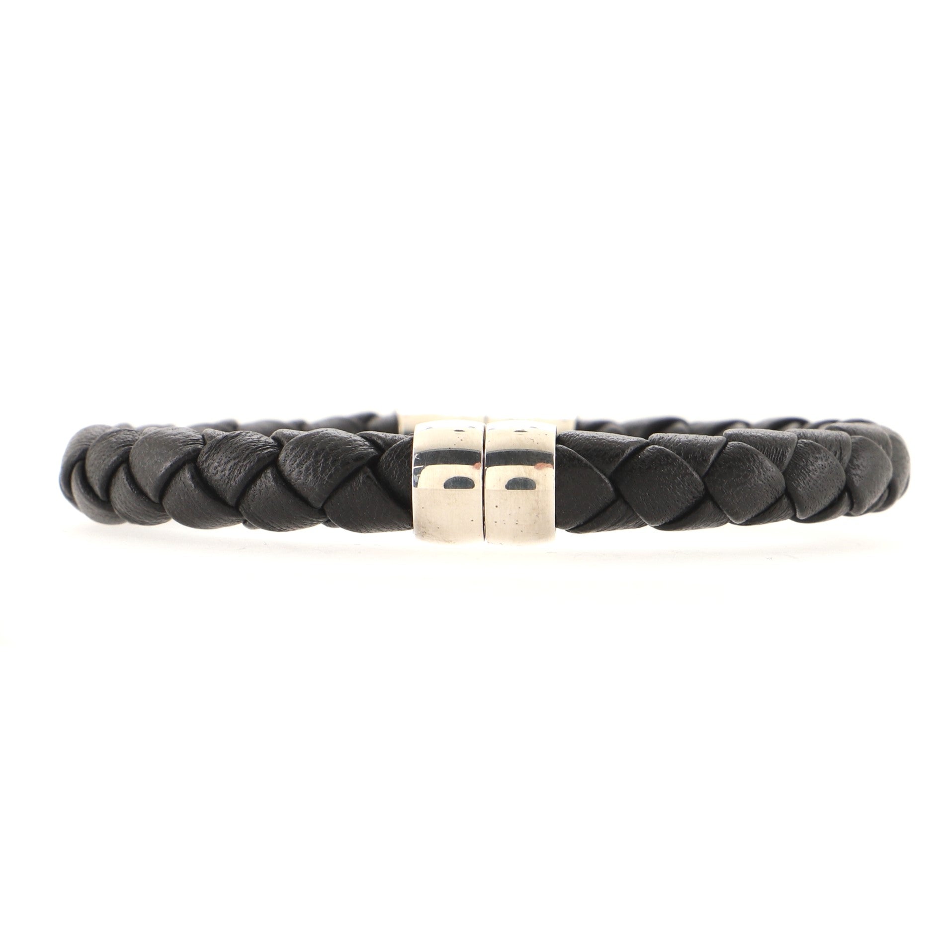 Braided Intrecciato Bracelet Leather and Metal