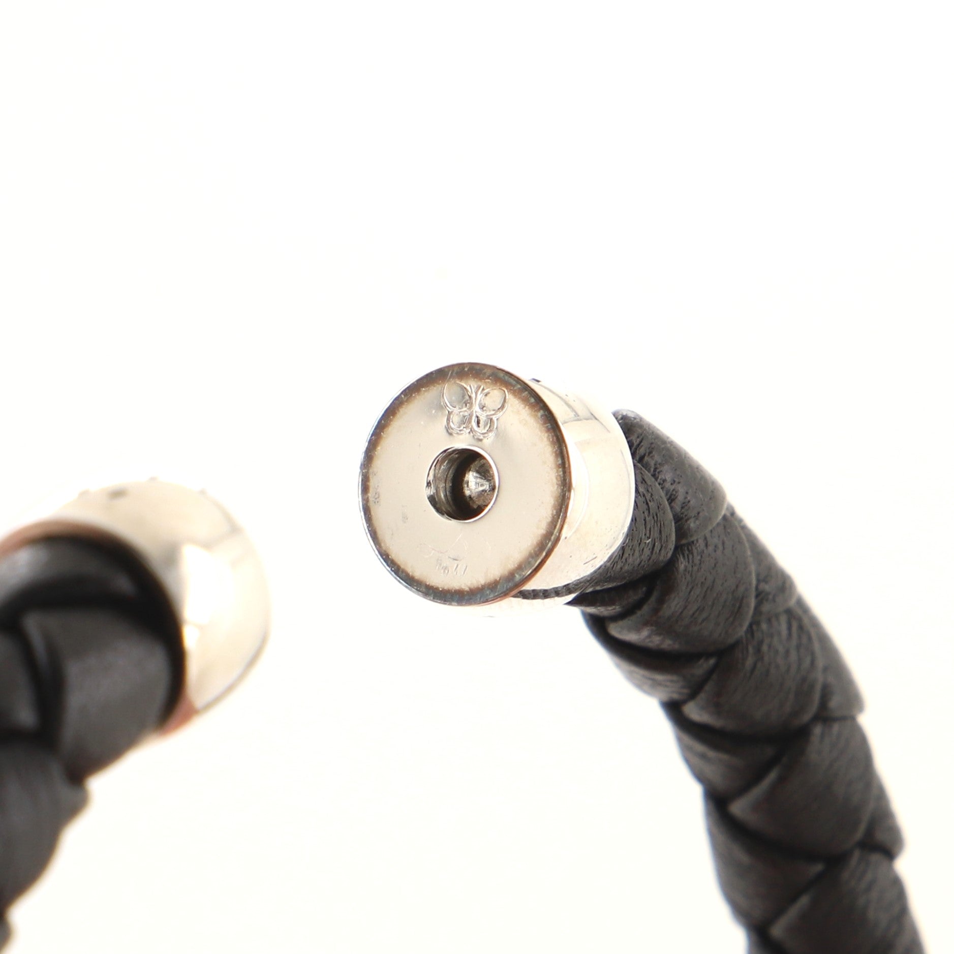 Braided Intrecciato Bracelet Leather and Metal