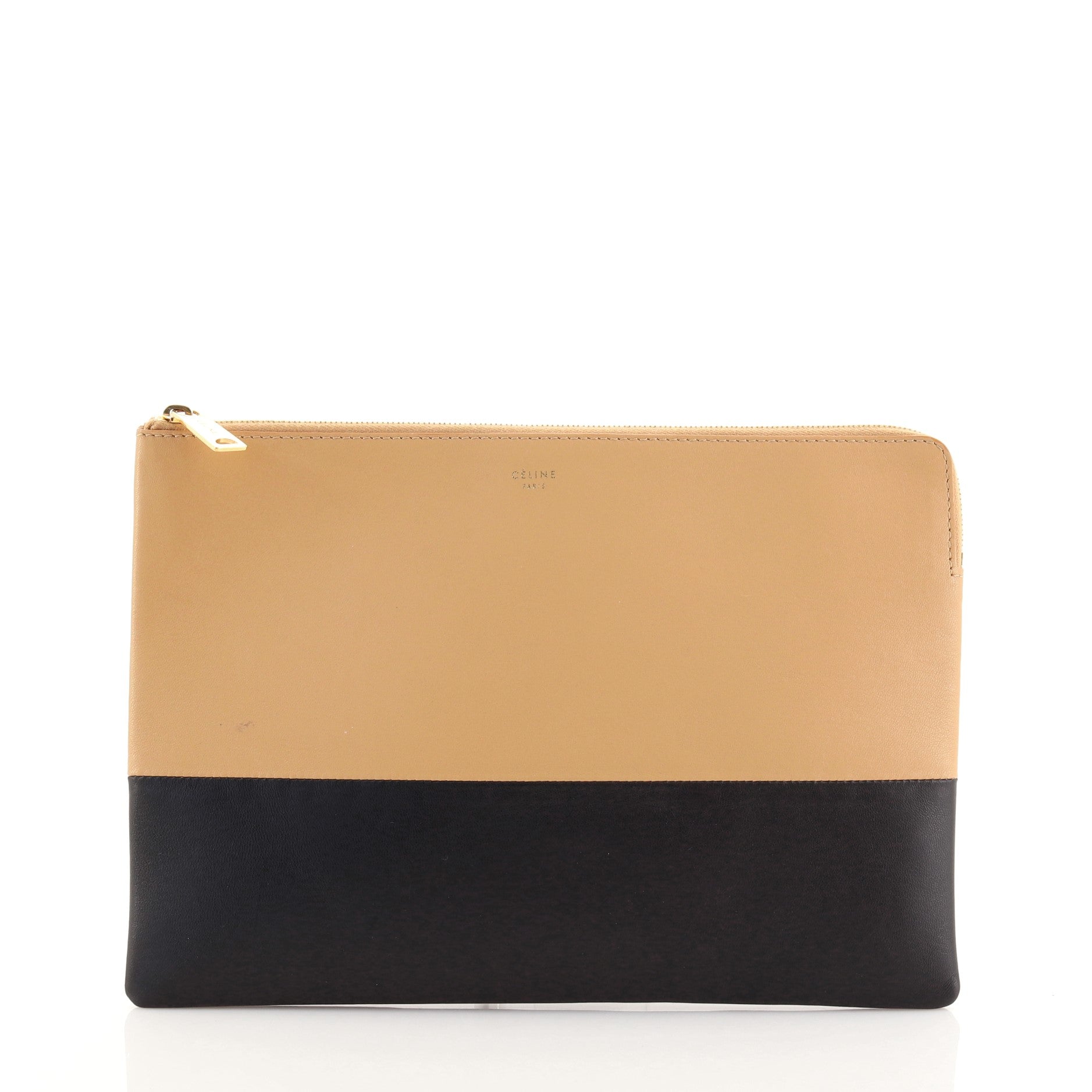 Bicolor Solo Clutch Leather