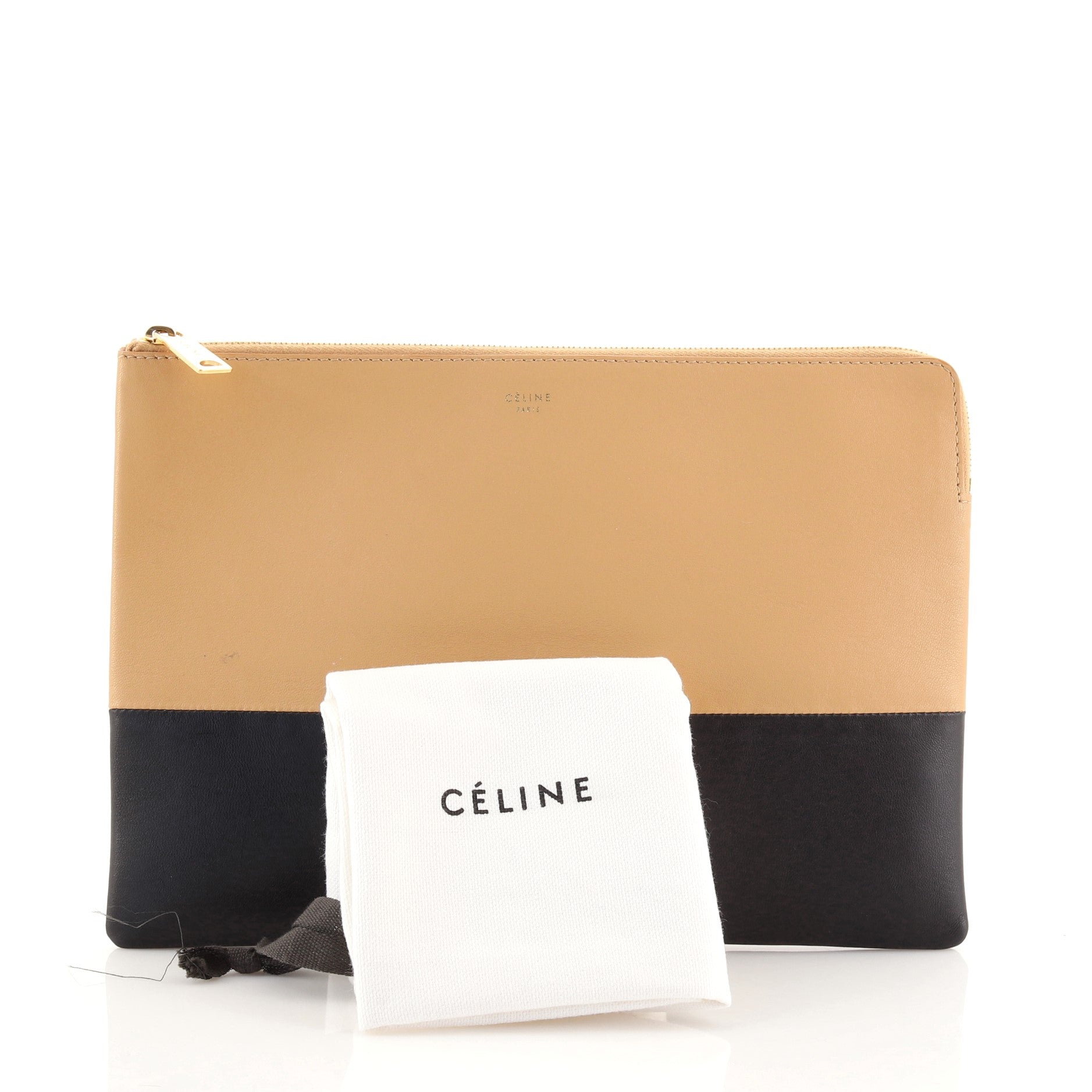 Bicolor Solo Clutch Leather
