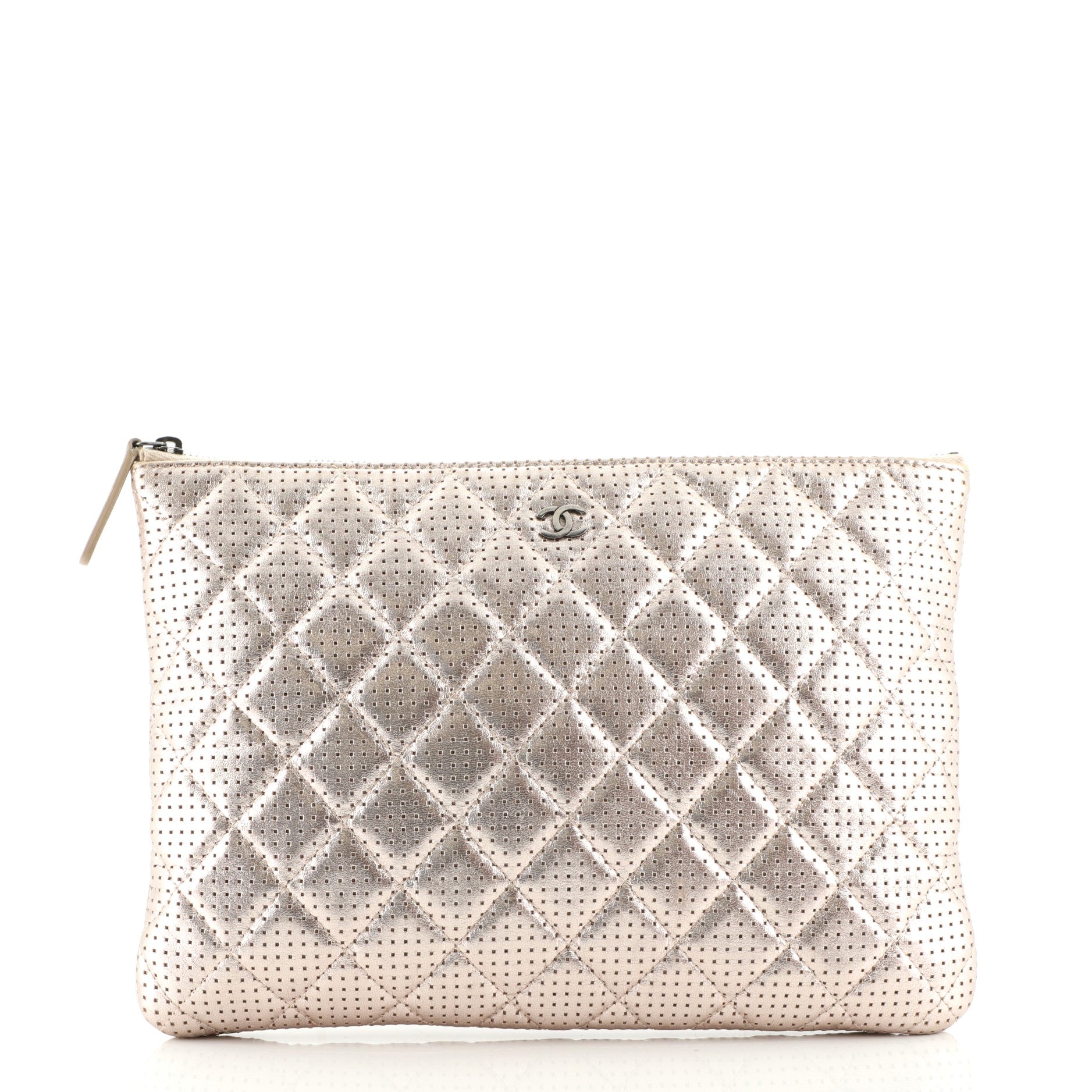 O Case Clutch Quilted Perforated Lambskin Medium