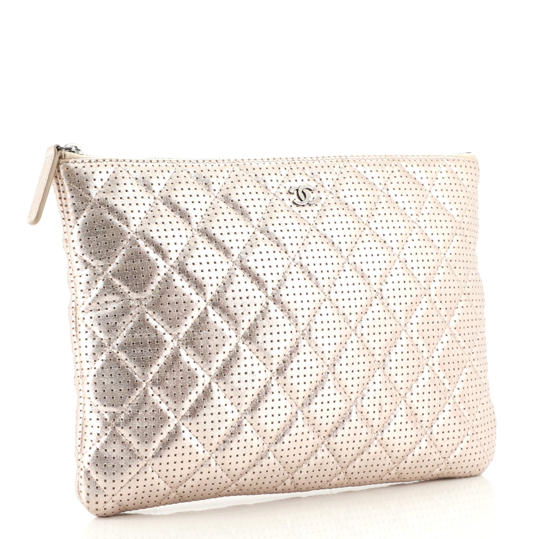 O Case Clutch Quilted Perforated Lambskin Medium