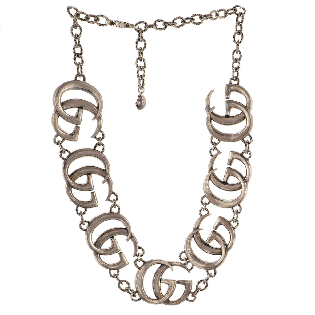 GG Marmont Interlocking Necklace Sterling Silver