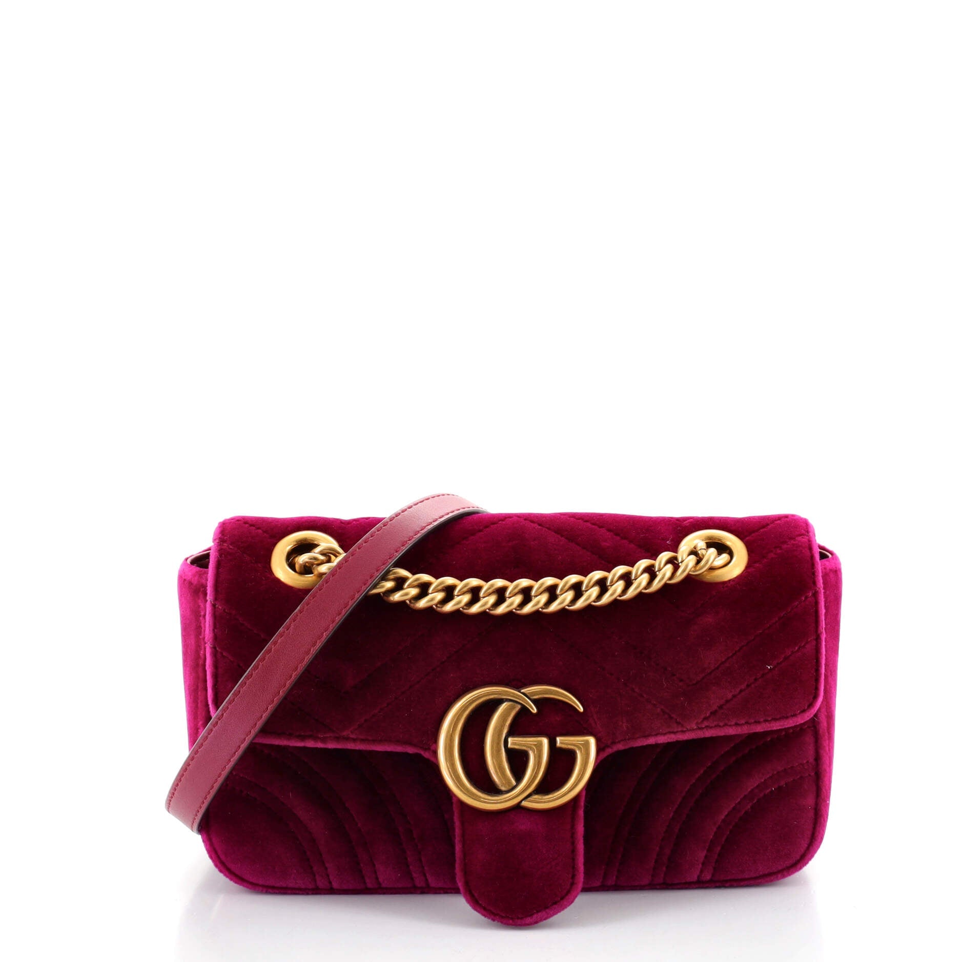GG Marmont Flap Bag Matelasse Velvet Mini