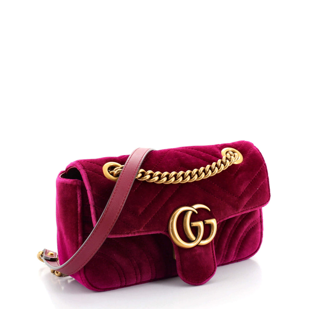 GG Marmont Flap Bag Matelasse Velvet Mini