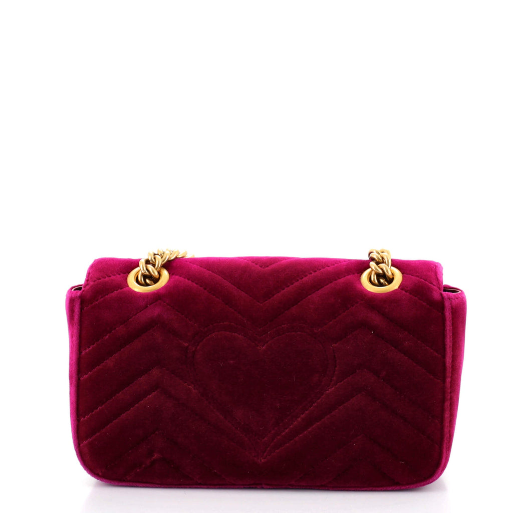 GG Marmont Flap Bag Matelasse Velvet Mini