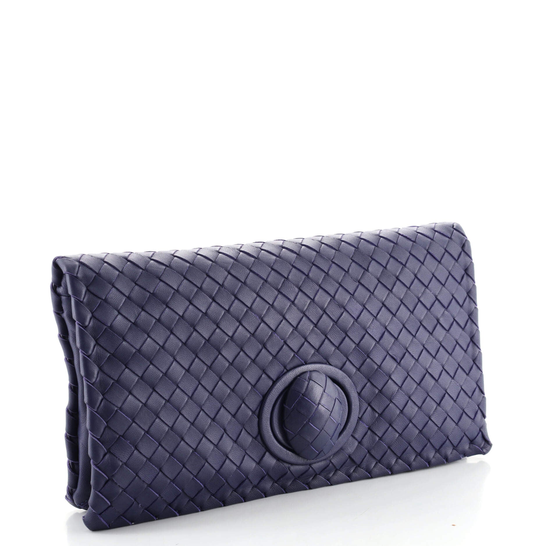 Fold Over Turnlock Clutch Intrecciato Nappa