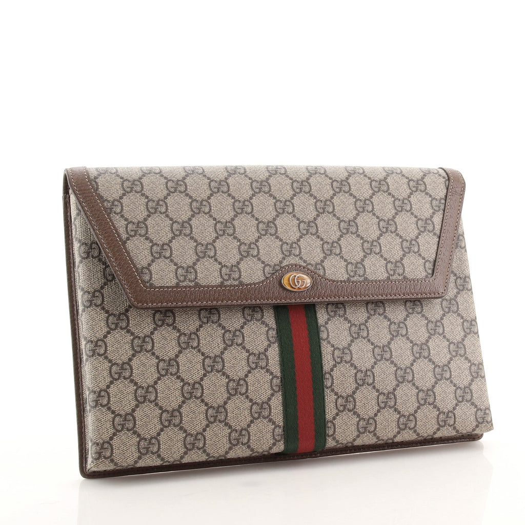 Ophidia Flap Clutch GG Coated Canvas Large