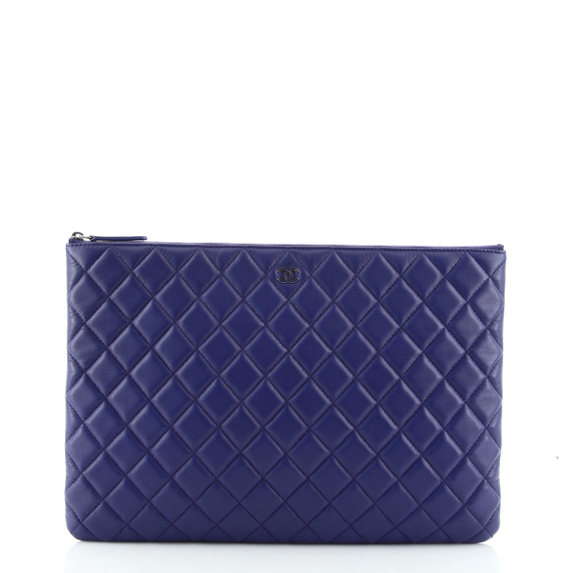 O Case Clutch Quilted Lambskin Large
