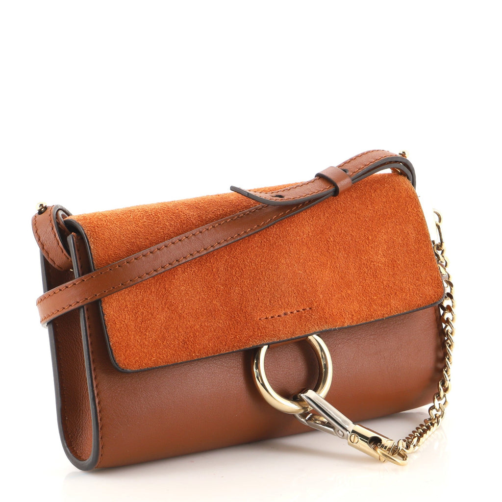 Faye Shoulder Bag Leather and Suede Mini