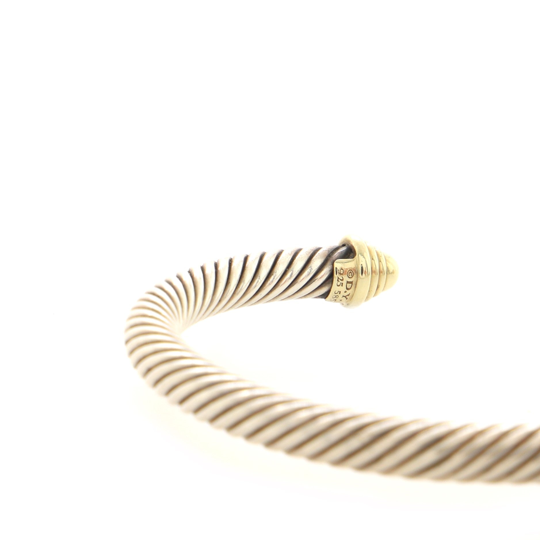 Cable Classic Bracelet Sterling Silver with 14K Yellow Gold 5mm