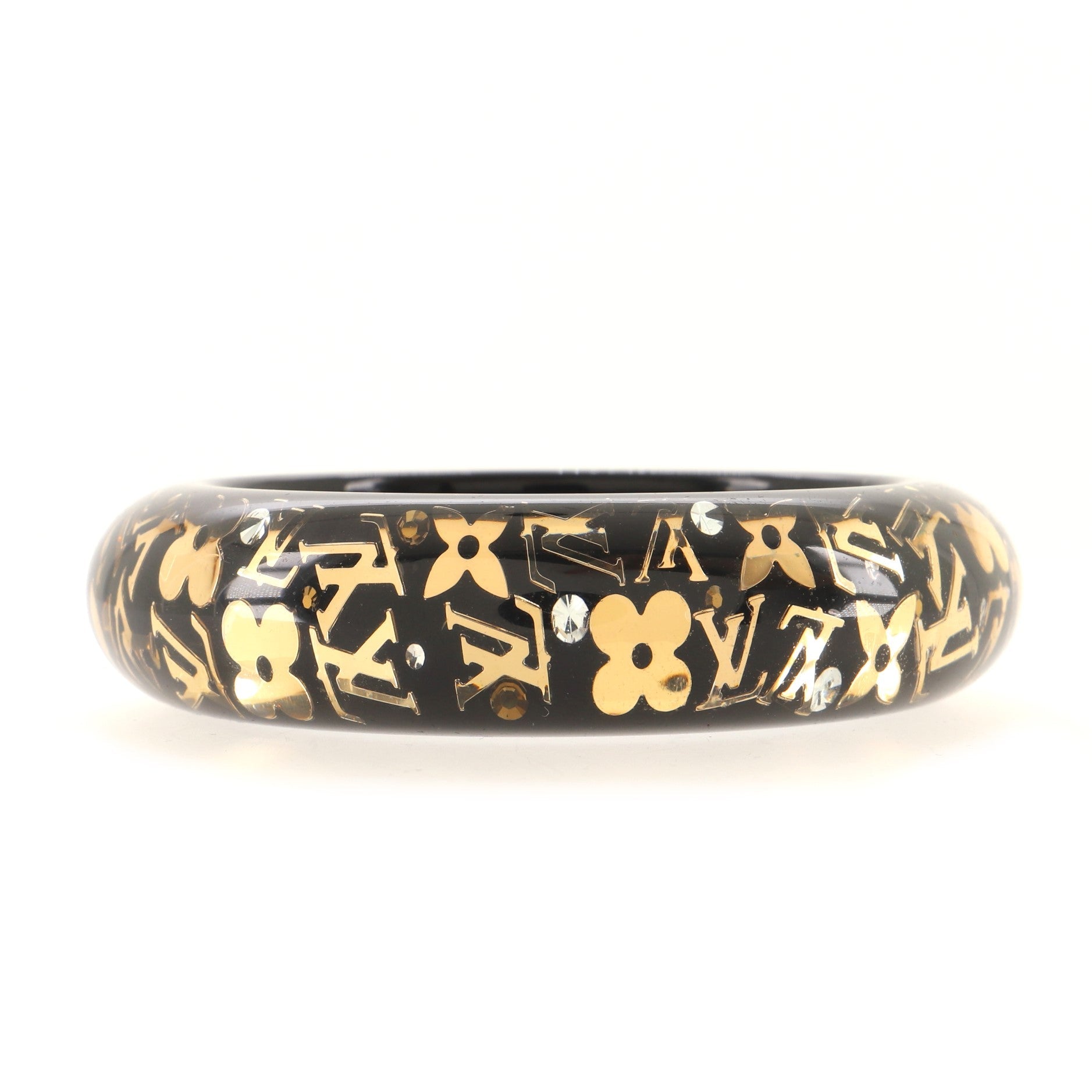 Inclusion Bangle Bracelet Resin with Crystals GM