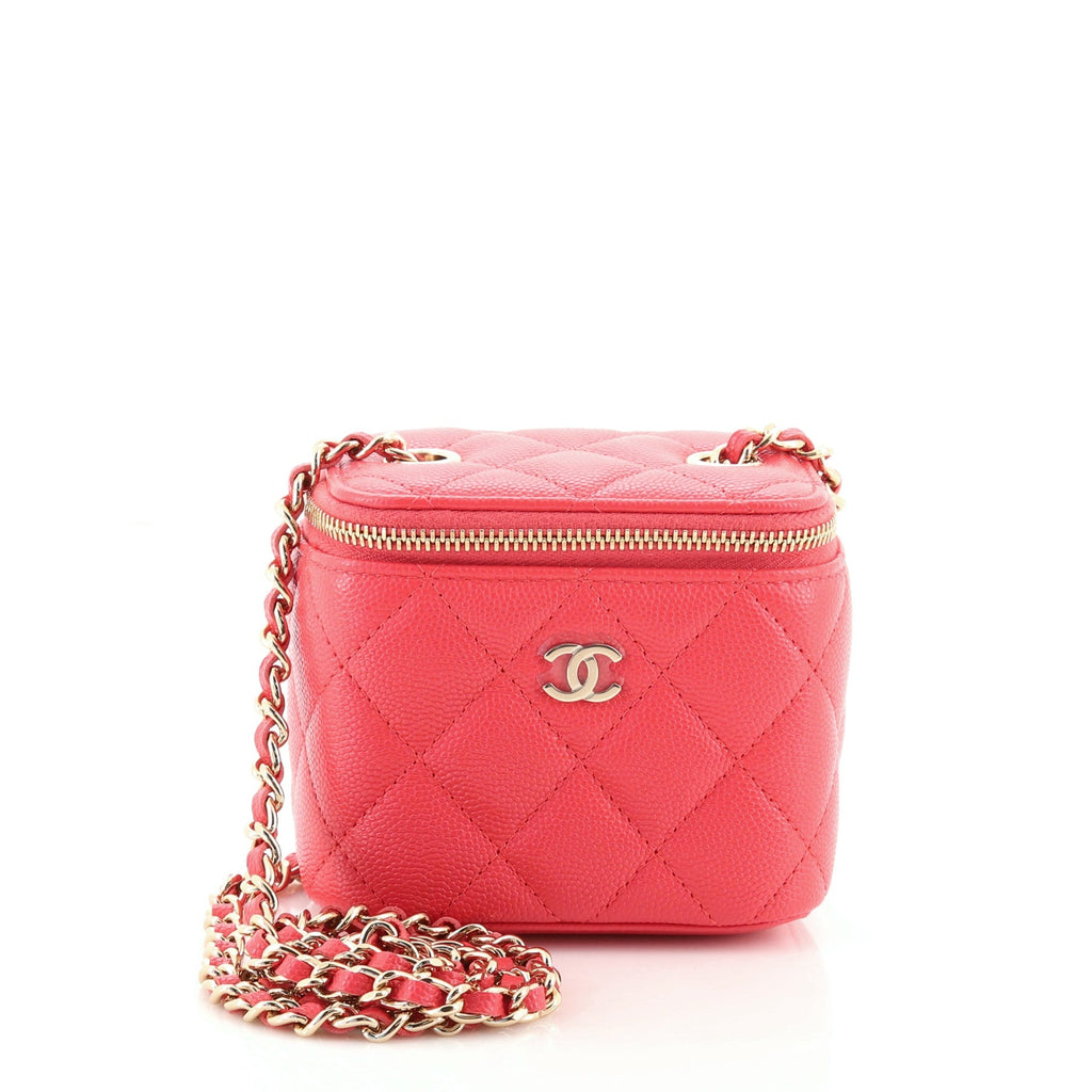 Classic Vanity Case with Chain Quilted Caviar Mini