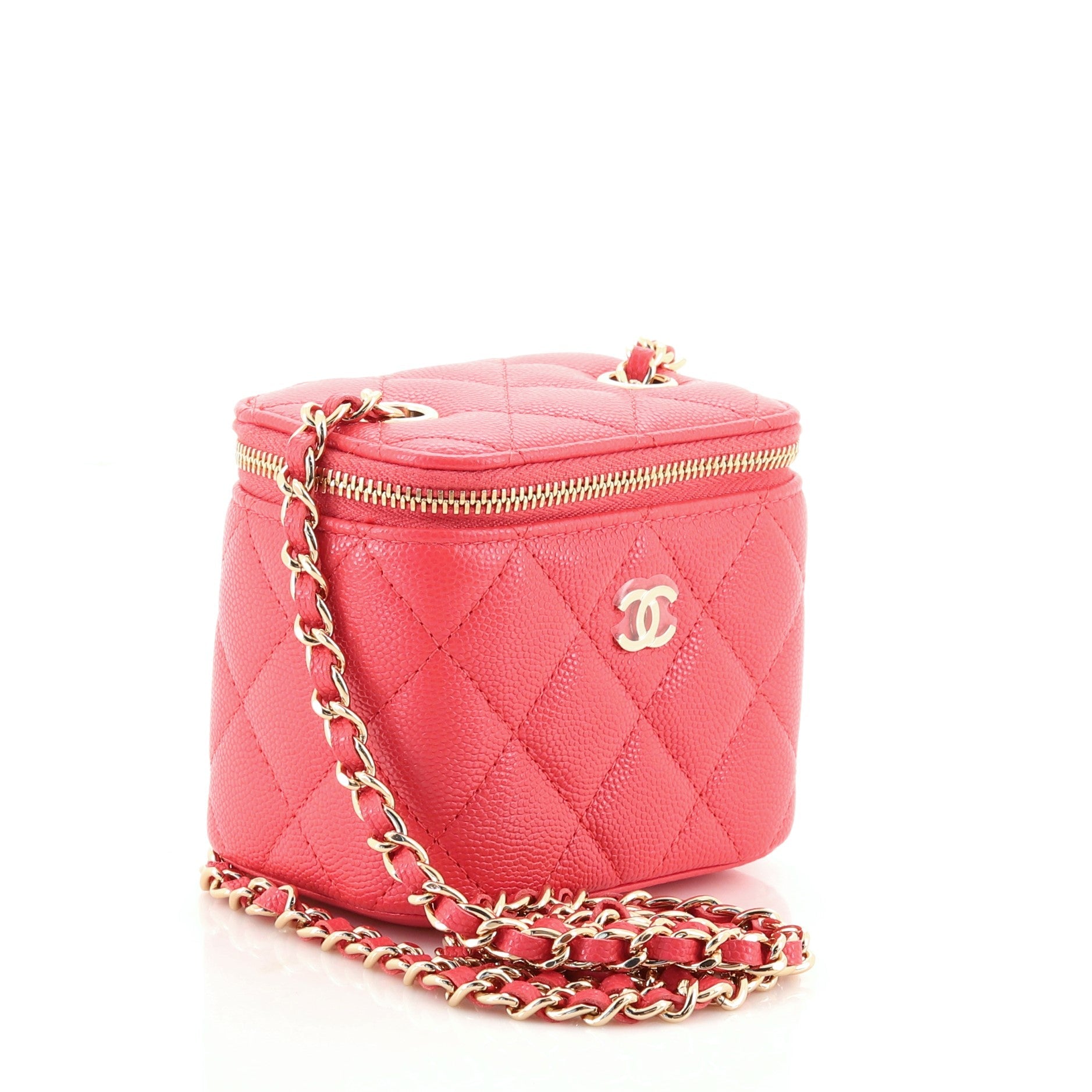 Classic Vanity Case with Chain Quilted Caviar Mini
