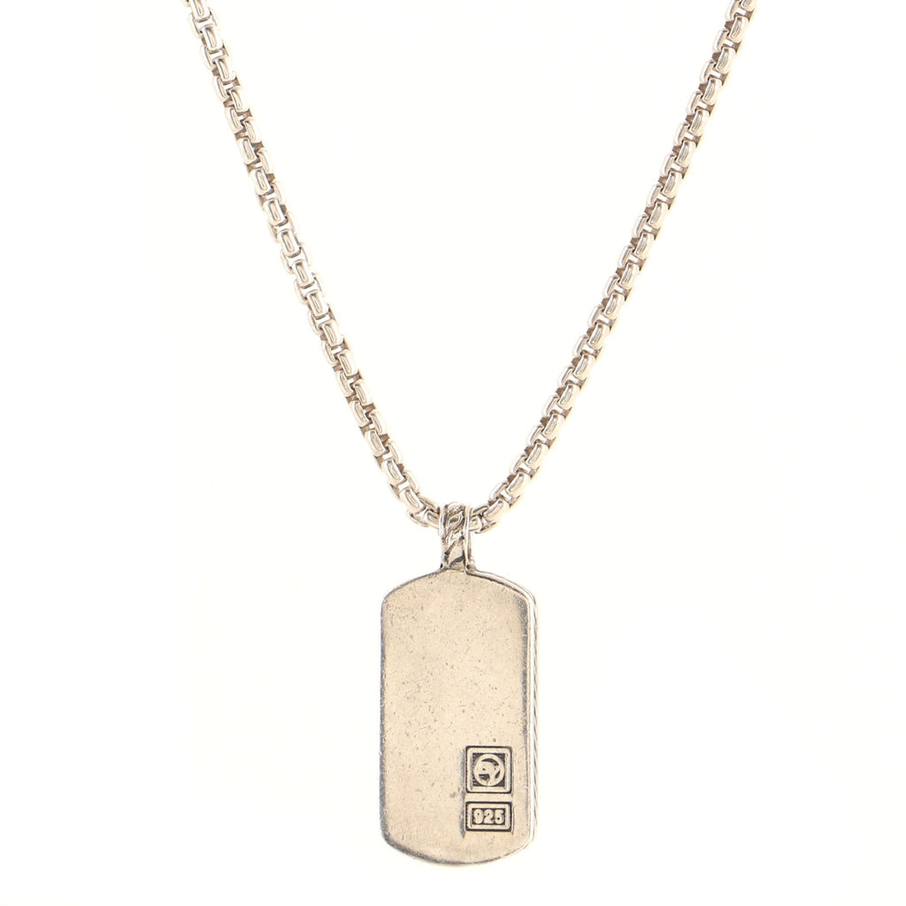 Dog Tag Pendant Necklace Sterling Silver Small