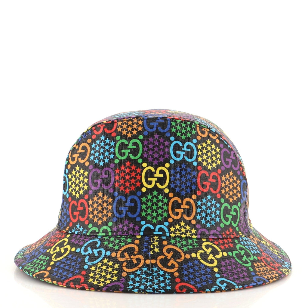 Bucket Hat Psychedelic Print GG Coated Canvas XL