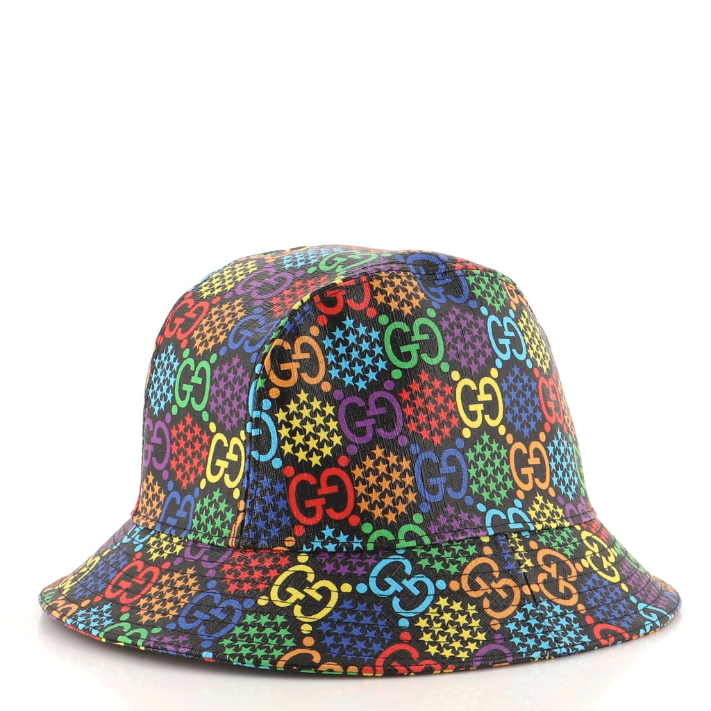 Bucket Hat Psychedelic Print GG Coated Canvas XL
