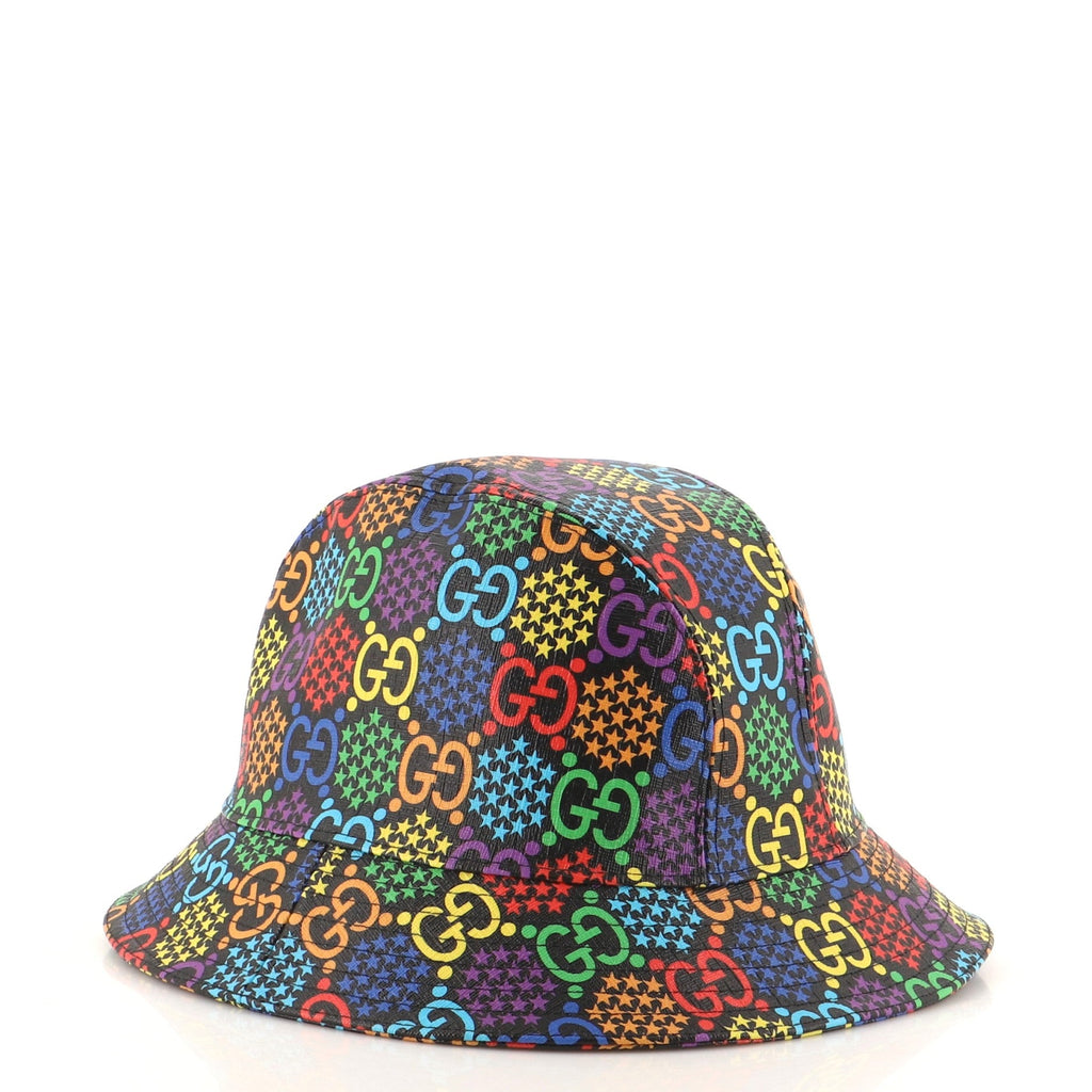 Bucket Hat Psychedelic Print GG Coated Canvas XL