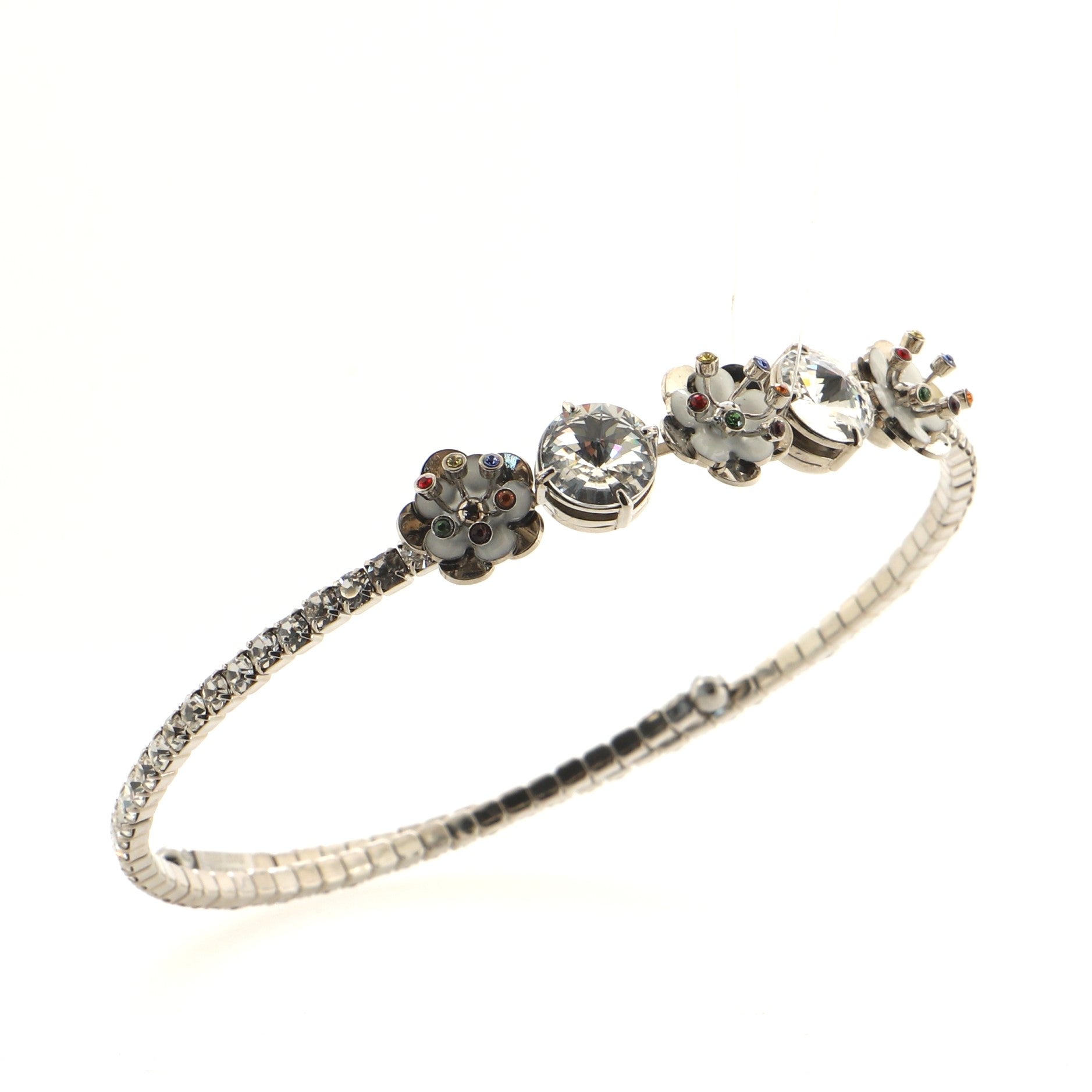 Flower Headband Metal with Crystals XXL