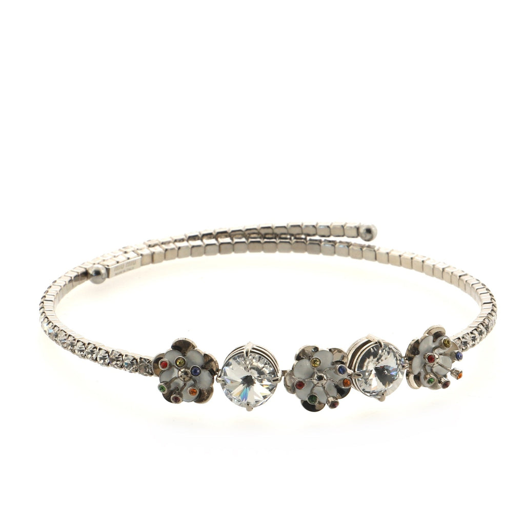 Flower Headband Metal with Crystals XXL