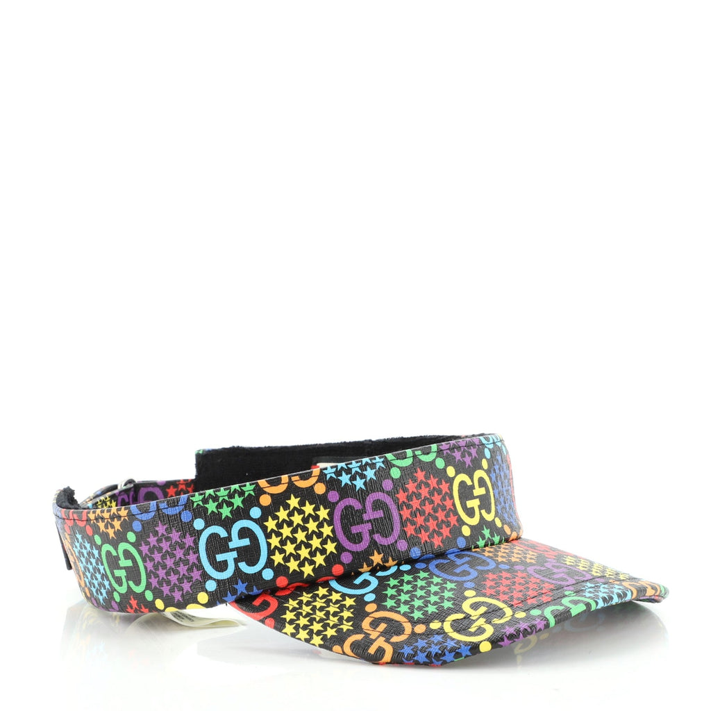 Sun Visor Psychedelic Print GG Coated Canvas XXL