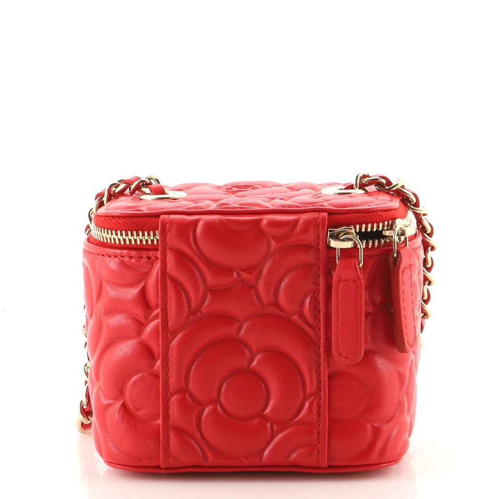 Classic Vanity Case with Chain Camellia Lambskin Mini