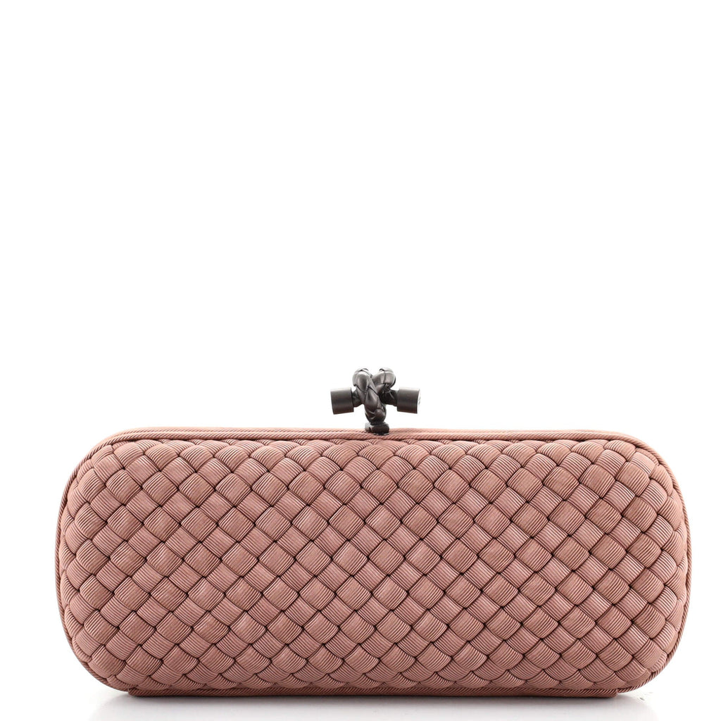 Box Knot Clutch Intrecciato Silk Faille Long
