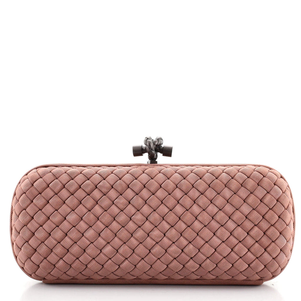 Box Knot Clutch Intrecciato Silk Faille Long