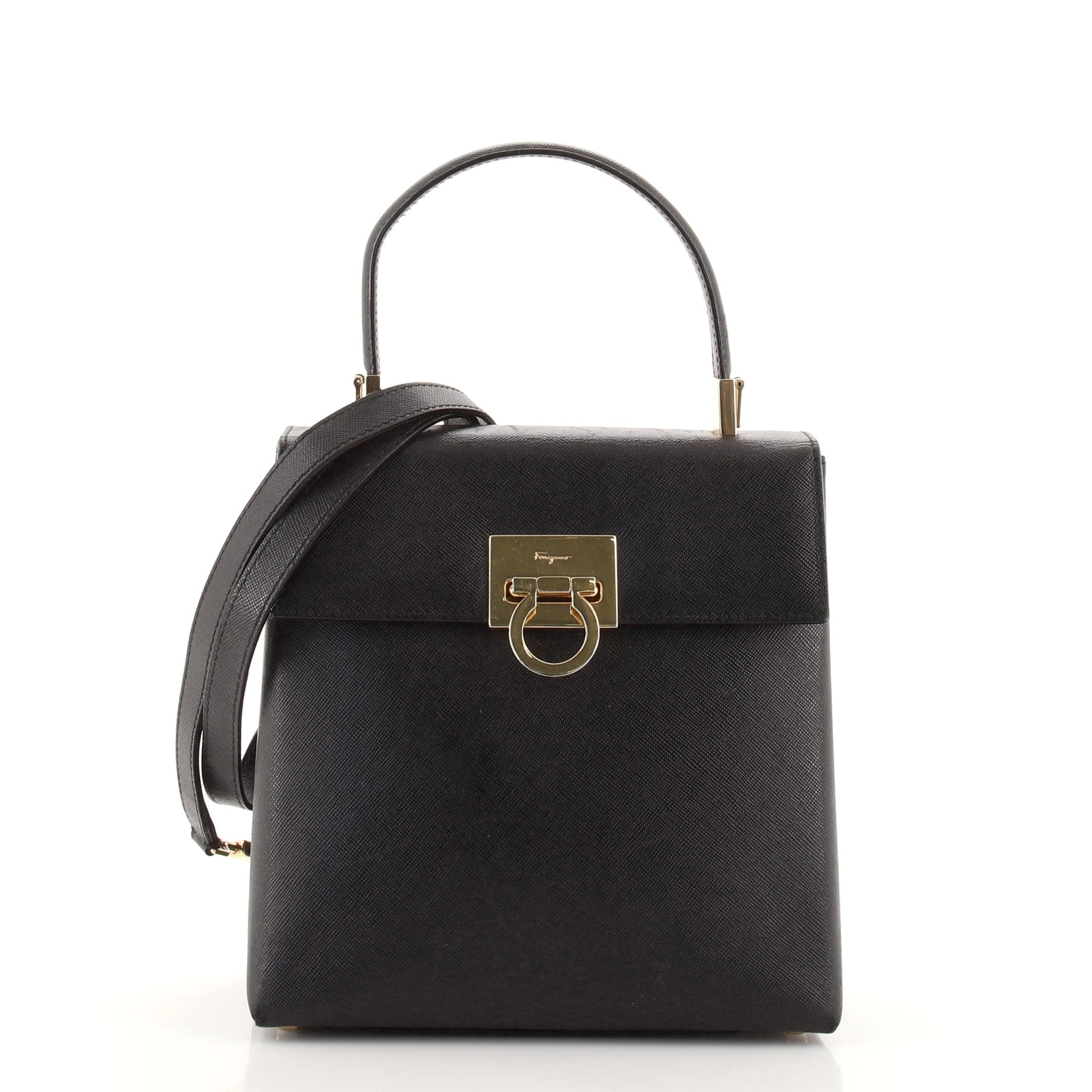 Gancini Convertible Top Handle Bag Leather Mini